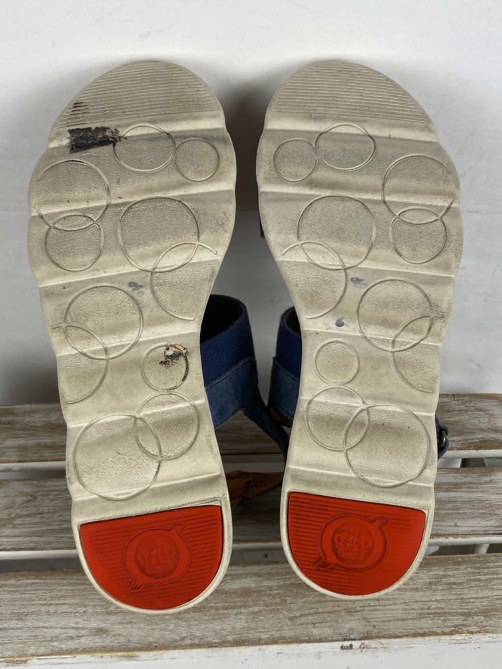 Born Navy Suede and Elastic Strap Platform Sandals - Picture 11 of 11